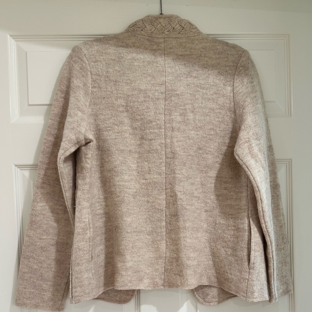VENARIO Dina Duffle Coat 100% Wool Jacket Size M Beige Equestrian NWOT Knit‌‌ - Picture 6 of 9